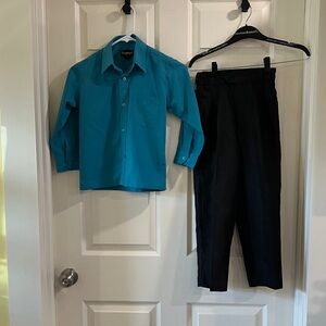Vintage Vangogh Boys'  Dress Shirt and Pinstripe Pants Suit See Measurements